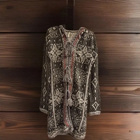 Free People Kai Tassel Hooded Cardigan Woman Size S - Picture 4 of 7